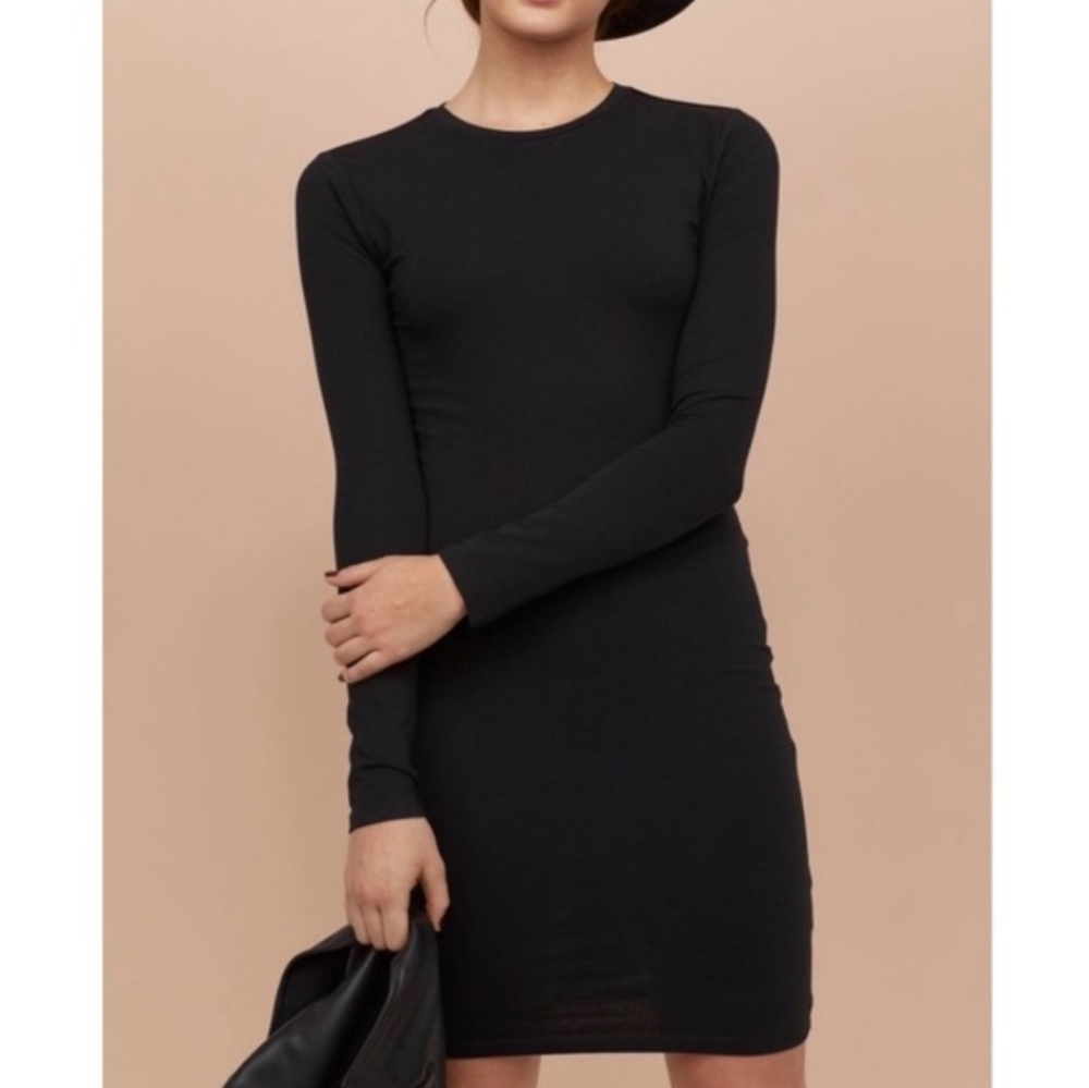 XS H&M bodycon black dress